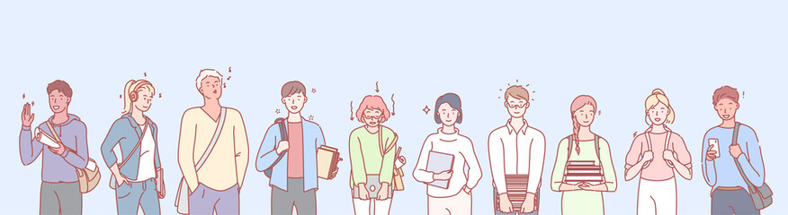 College or university leisure set concept