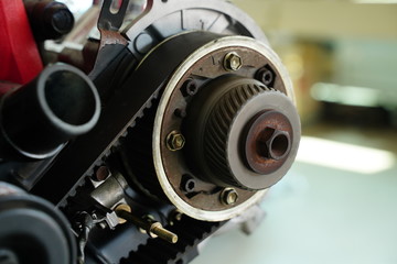 Race car's engine and detail