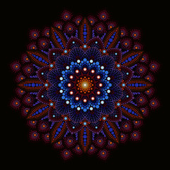 mandala in dots on the dark background