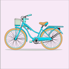 Vector illustration of an old bicycle, on a white ground