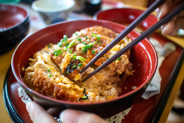 カツ丼　日本の食べ物