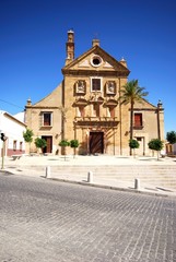Front view of La Trinidad Church, Antequera, Spain.