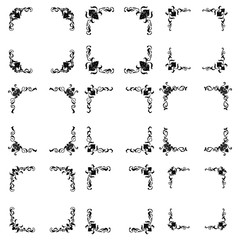 Set of Classic Flourish Ornament Frame Vintage Border Art Decorative