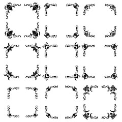 Set of Classic Flourish Ornament Frame Vintage Border Art Decorative