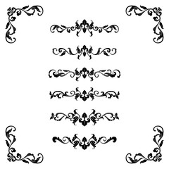 Set of Classic Flourish Ornament Frame Vintage Border Art Decorative