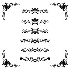 Set of Classic Flourish Ornament Frame Vintage Border Art Decorative