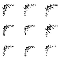 Set of Classic Flourish Ornament Frame Vintage Border Art Decorative