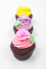 Cupcakes With Colorful Icing or Frosting
