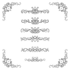 Set of Classic Flourish Ornament Frame Vintage Border Art Decorative