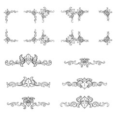 Obraz premium Set of Classic Flourish Ornament Frame Vintage Border Art Decorative