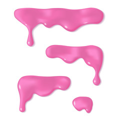Melted pink icing drop - obrazy, fototapety, plakaty