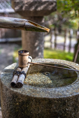 日本のつくばい　和風イメージ