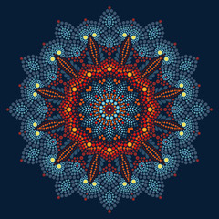 mandala in dots on the dark background