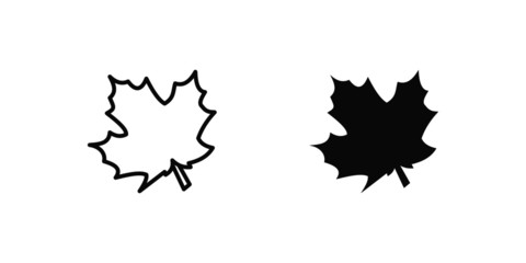 set of leaves vector isolated icon