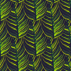 Tropical Leaf. Modern Motif. Jungle Print. Foliage