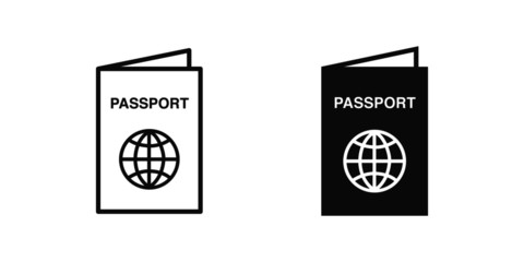set of passport vector illustrator icons