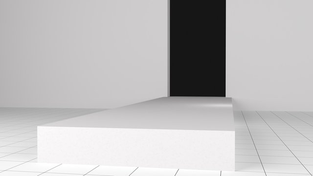 Empty fashion show stage with catwalk. 3D rendered