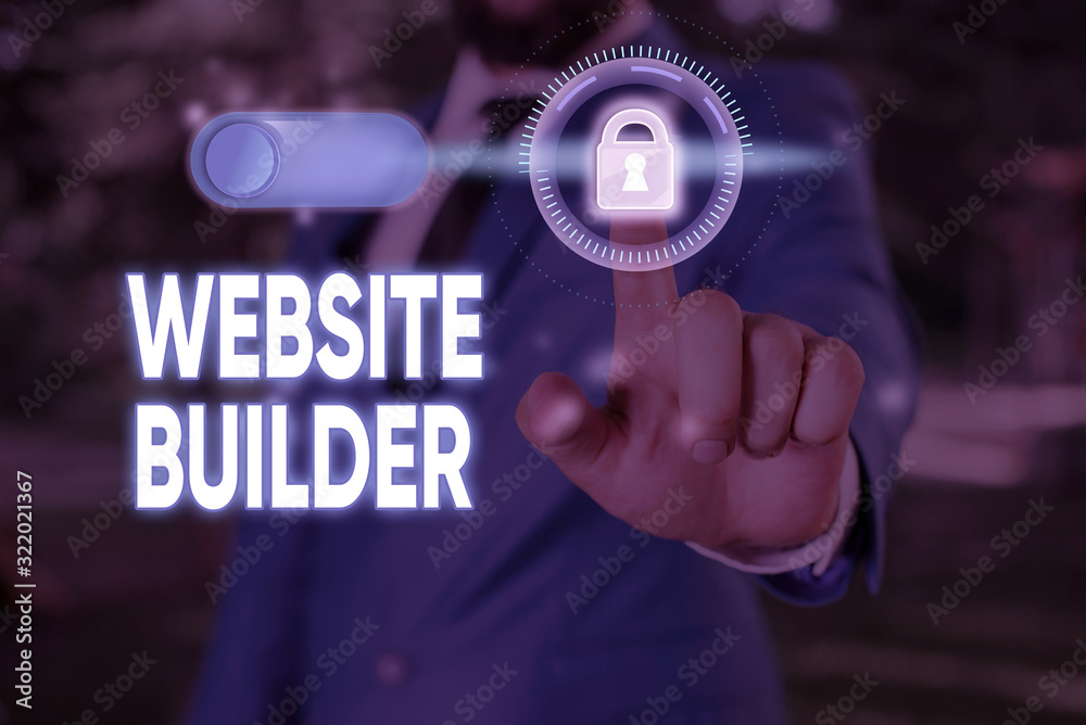 Poster writing note showing website builder. business concept for construction of websites without analysis
