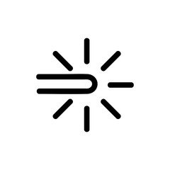 Laser welding cutting icon vector. Thin line sign. Isolated contour symbol illustration