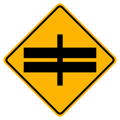 Highway Intersection Ahead Traffic Road Symbol Sign Isolate on White Background,Vector Illustration EPS.10
