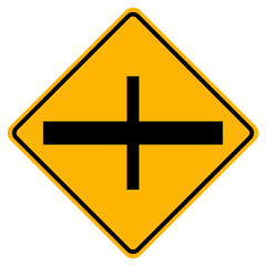 4-Junction Crossroads Junction Traffic Road Symbol Sign Isolate on White Background,Vector Illustration EPS.10