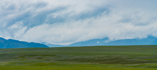 Background image of a mountain landscape. Russia, Siberia, Altai