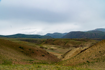 Background image of a mountain landscape. Russia, Siberia, Altai