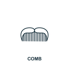 Comb icon from barber shop collection. Simple line element Comb symbol for templates, web design and infographics