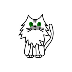 Vector Cute cat. For cards, invitations, children party. Hand drawn illustration