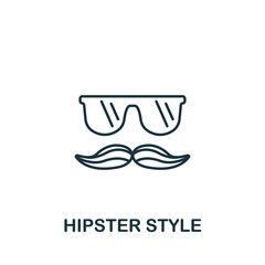 Hipster Style icon from barber shop collection. Simple line element Hipster Style symbol for templates, web design and infographics