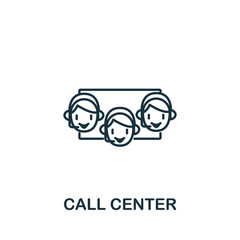Call Center icon from customer service collection. Simple line element Call Center symbol for templates, web design and infographics
