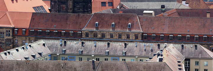 Roofs of Dresden, Germany, panoramic view