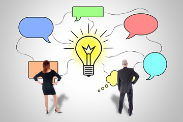 Idea concept watched by business people