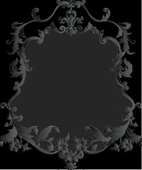 Seamless pattern, background In baroque, rococo, victorian, renaissance style. Trendy frolar vintage pattern. Hand drawing vector illustration in black colors..
