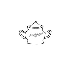 Vector doodle illustration of a sugar bowl