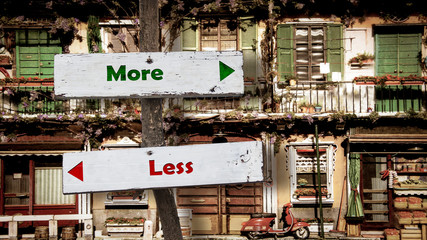 Street Sign More versus Less