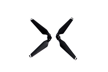 black propeller of drone  isolated on white background