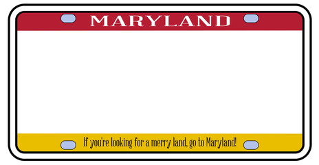 Blank Maryland License Plate