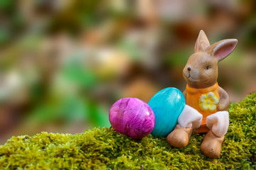 happy easter time decoration with beautiful flowers