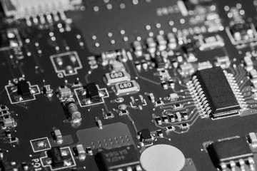 A close-up microchip