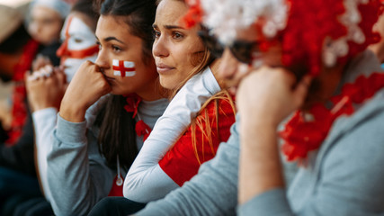 Fototapeta Upset English fans after defeat of their football team obraz