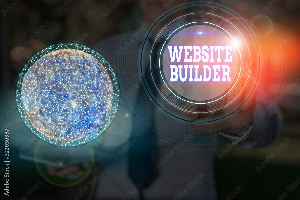 Poster text sign showing website builder. business photo text construction of websites without analysisual 