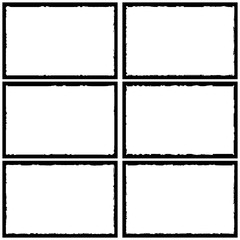 Set of grunge style frames black on white background