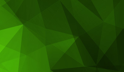 Green gradient Abstract Triangle Background. 3D Triangles. Modern Wallpaper.