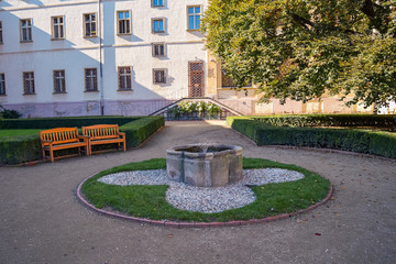Vojanovy Sady, Park, fountain, Prague, Czech Republic, Autumn 2