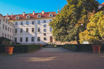 Vojanovy Sady, Park, fountain, Prague, Czech Republic, Autumn