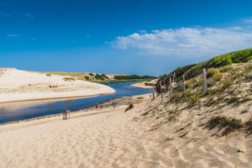The mouth of the Huchet current in the Landes