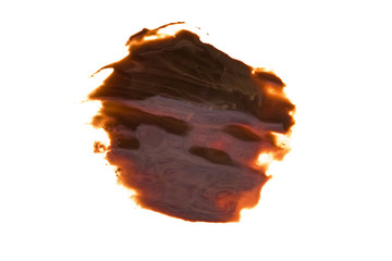 Obraz premium Spot, splashes of liquid chocolate, cocoa with milk on a white background
