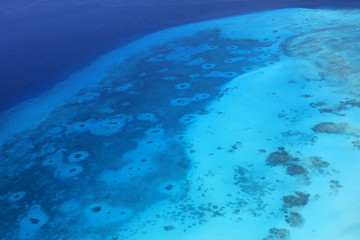 Aerial view of tropical coral reef