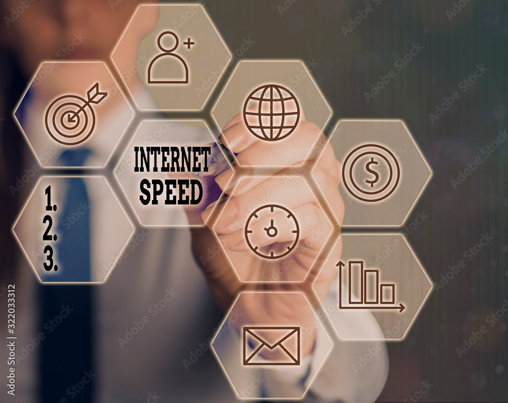 Poster writing note showing internet speed. business concept for the rate which internet connection is able